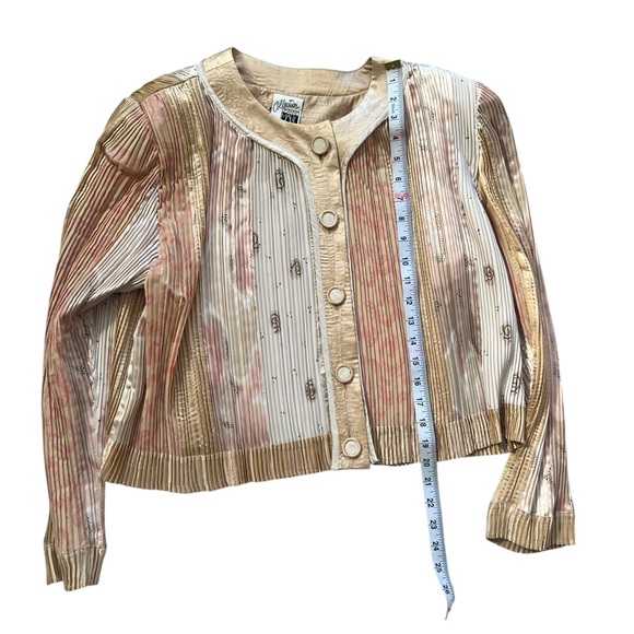 Jeanne Marc Vintage Pleated Blazer Jacket and Laser Cut Skirt Set Sz Medium - Picture 11 of 16